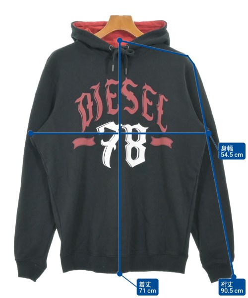DIESEL（ディーゼル）パーカー 黒 サイズ:M メンズ/2200679764137