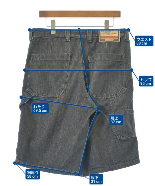 DIESEL（ディーゼル）ショートパンツ 黒 サイズ:30(M位) メンズ/2200687935017