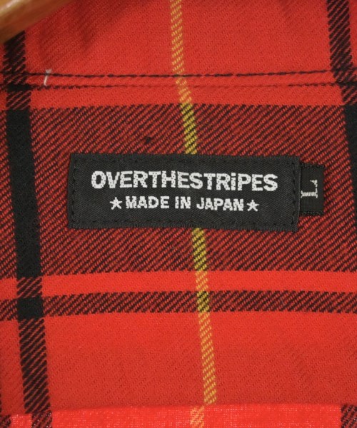 OVER THE STRIPES（オーバーザストライプス）カジュアルシャツ 赤 サイズ:L メンズ/2200720456110