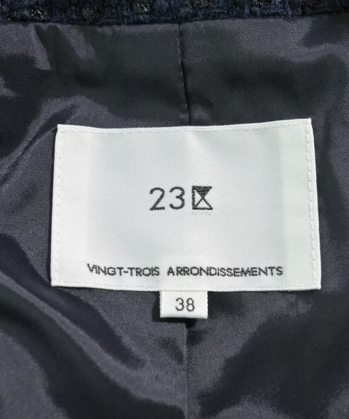 23区（ニジューサンク）ノーカラージャケット 紺 サイズ:38(M位) レディース/2200614985016