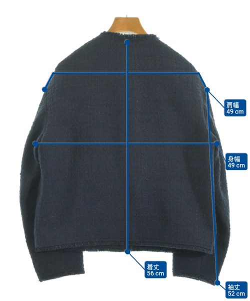 23区（ニジューサンク）ノーカラージャケット 紺 サイズ:38(M位) レディース/2200614985016