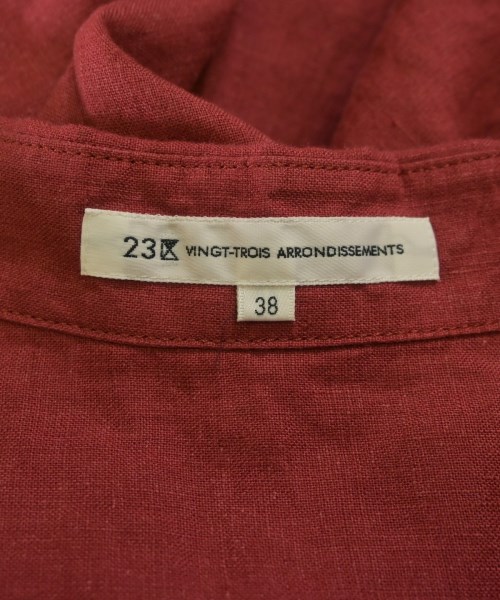 23区（ニジューサンク）カジュアルシャツ 赤 サイズ:38(M位) レディース/2200650802025