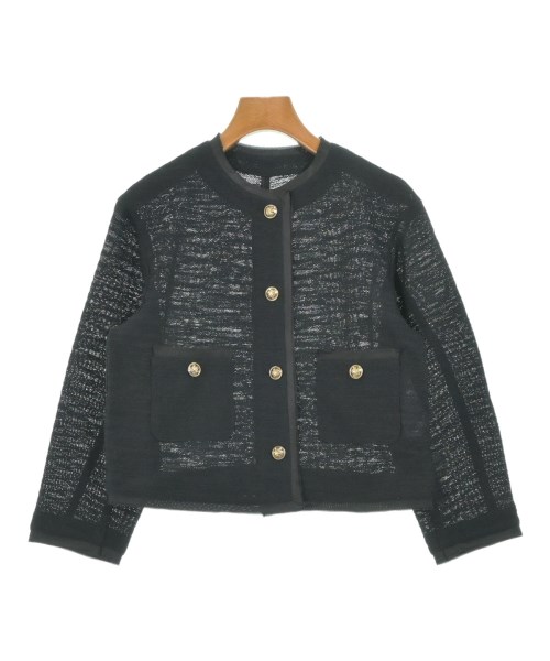 23区(ニジューサンク)ノーカラージャケット 黒 サイズ:32(XXS位)/2200639348094