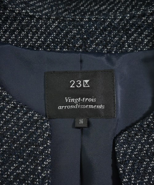 23区（ニジューサンク）ノーカラージャケット 紺 サイズ:36(S位) レディース/2200647688038