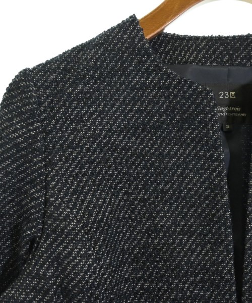 23区（ニジューサンク）ノーカラージャケット 紺 サイズ:36(S位) レディース/2200647688038