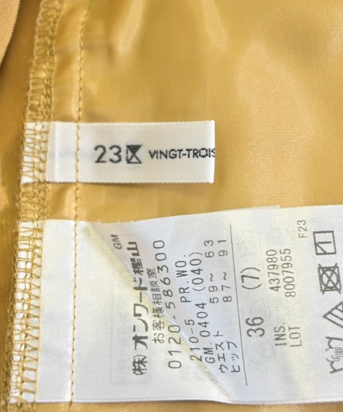 23区（ニジューサンク）その他 黄 サイズ:36(S位) レディース/2200663122028