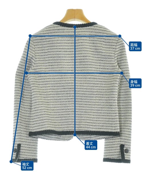 23区（ニジューサンク）ノーカラージャケット 白 サイズ:32(XS位) レディース/2200669289183