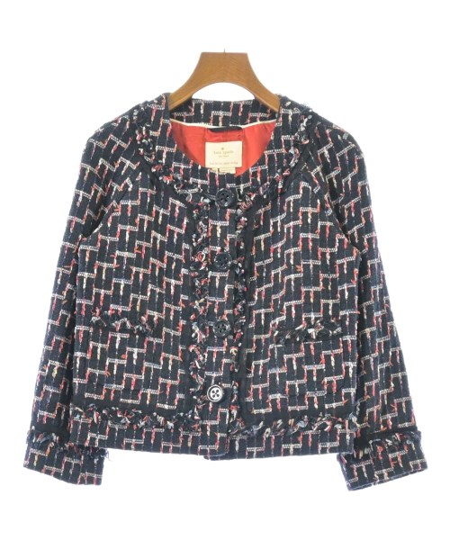 kate spade new york(ケイトスペードニューヨーク)ノーカラージャケット 紺 サイズ:2(S位)/2200665652264