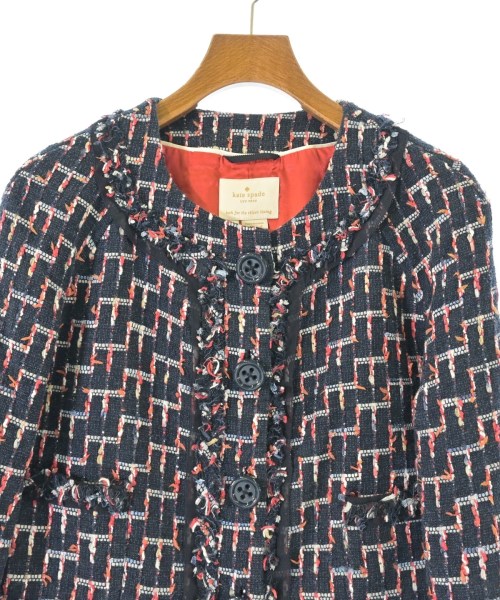 kate spade new york（ケイトスペードニューヨーク）ノーカラージャケット 紺 サイズ:2(S位) レディース/2200665652264