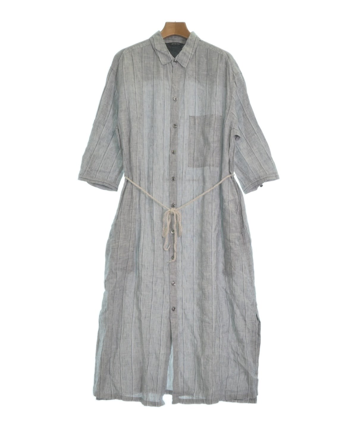 pas de calais（パドカレ）シャツワンピース グレー サイズ:36(S