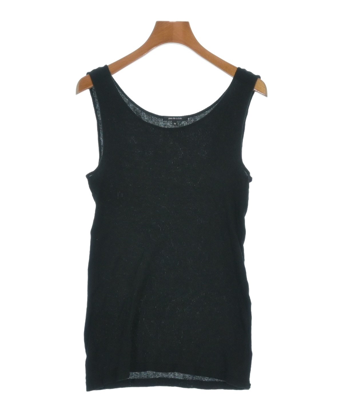 pas de calais 黒 トップス 36 pas de calais（パドカレ）タンクトップ 黒 サイズ:36(S位) レディース