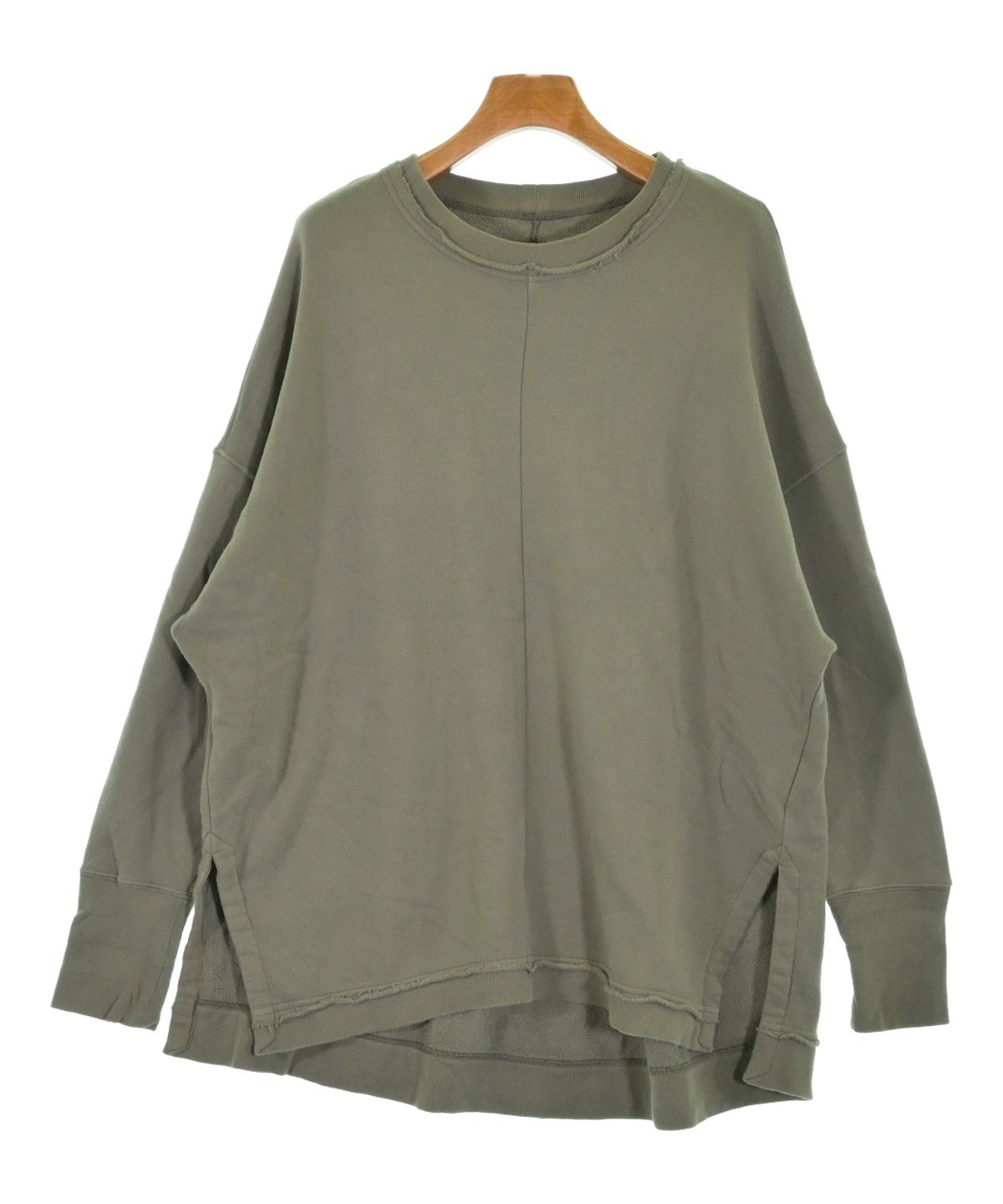 pas de calais パドカレ Tシャツ・カットソー S カーキ 【古着】【中古】【送料無料】 pas de calais（パドカレ）Tシャツ・カットソー カーキ サイズ:36(S位