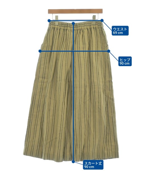 pas de calais（パドカレ）ロング・マキシ丈スカート カーキ サイズ:36(S位) レディース/2200616445075