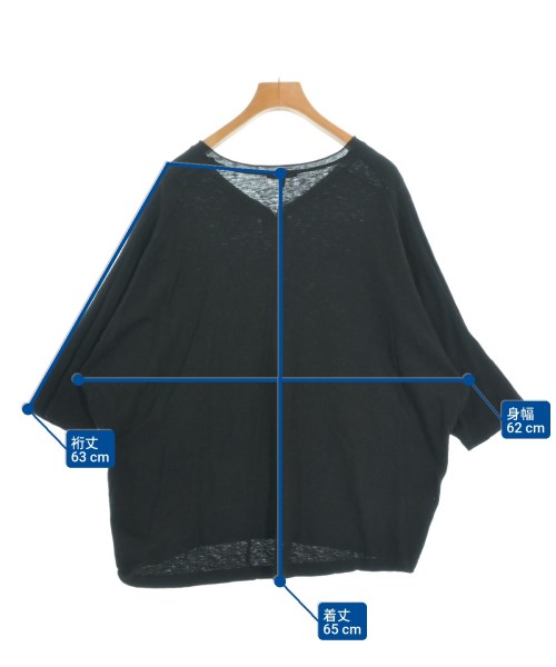 pas de calais（パドカレ）Tシャツ・カットソー 黒 サイズ:36(S位) レディース/2200654823026