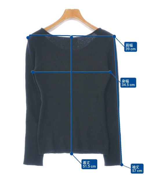 QUEENS COURT（クィーンズ　コート）ニット・セーター 黒 サイズ:2(M位) レディース/2200640318017