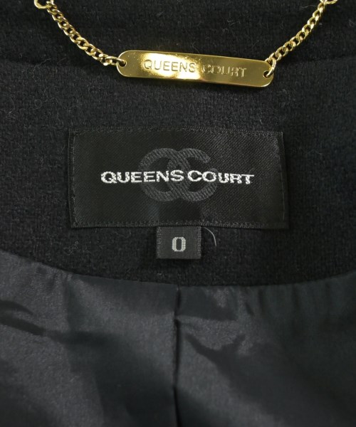 QUEENS COURT（クィーンズ　コート）ノーカラージャケット 黒 サイズ:0(XS位) レディース/2200609218129