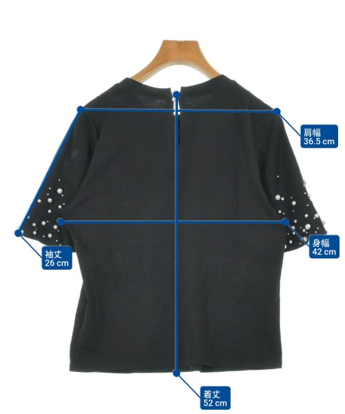 QUEENS COURT（クィーンズ　コート）Tシャツ・カットソー 黒 サイズ:2(M位) レディース/2200621026016