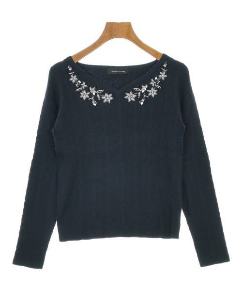 QUEENS COURT(クィーンズ　コート)ニット・セーター 紺 サイズ:2(M位)/2200643037137