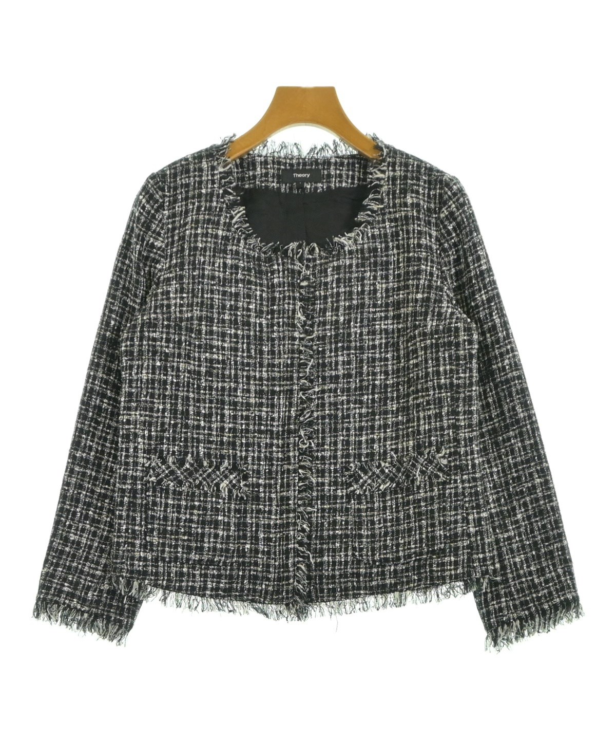 Theory（セオリー）ノーカラージャケット 黒 サイズ:4(L位) レディース