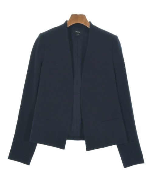 Theory(セオリー)ノーカラージャケット 紺 サイズ:0(S位)/2200638653021