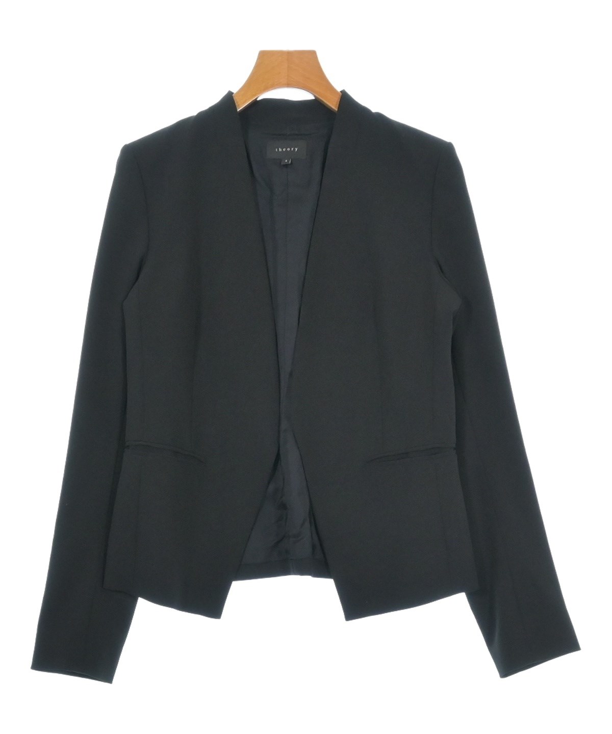 ✅超美品✅ Theory セオリー ノーカラージャケット 黒 Mサイズ Theory（セオリー）ノーカラージャケット 黒 サイズ:2(M位) レディース