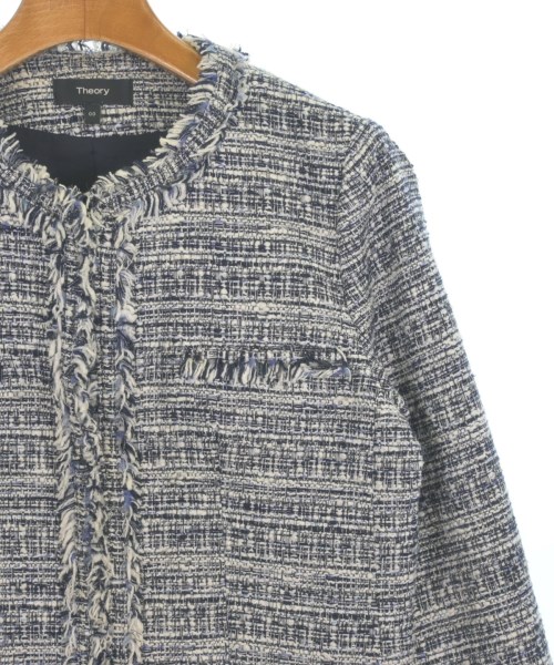 Theory（セオリー）ノーカラージャケット 紺 サイズ:00(XS位) レディース/2200622152028