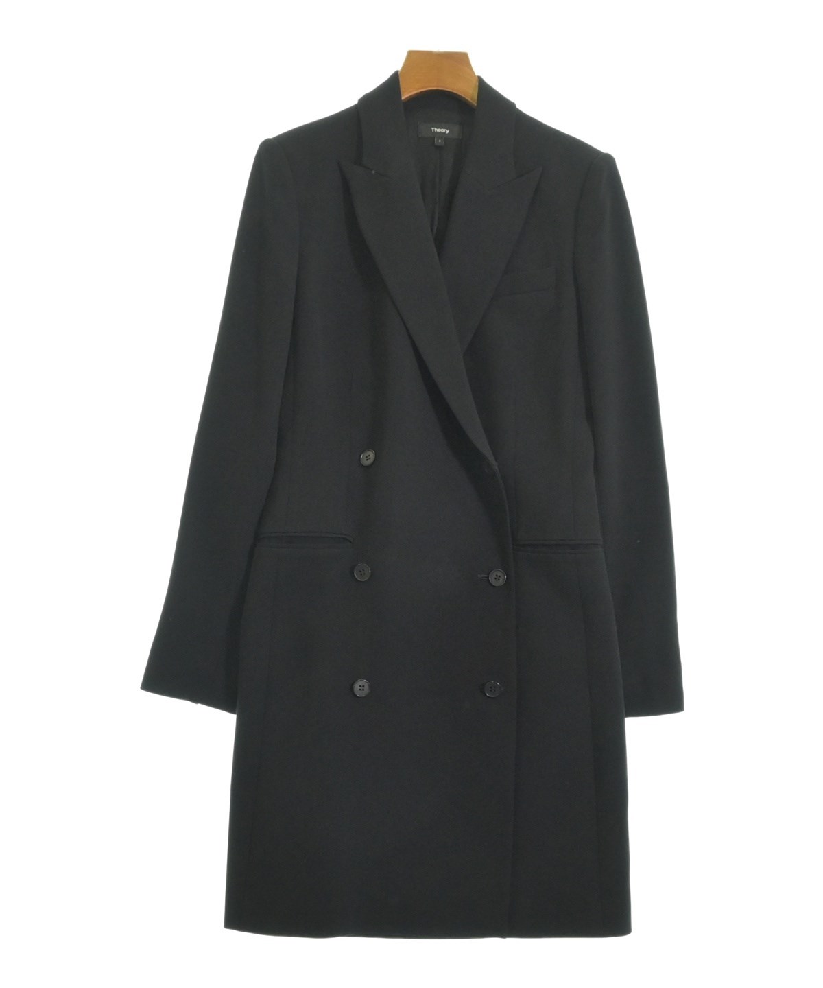 美品　セオリー　Theory カシミヤ100 チェスターコート　ブラック　L セオリー チェスターコート カシミヤ100% メンズ SIZE XS (XS) theory