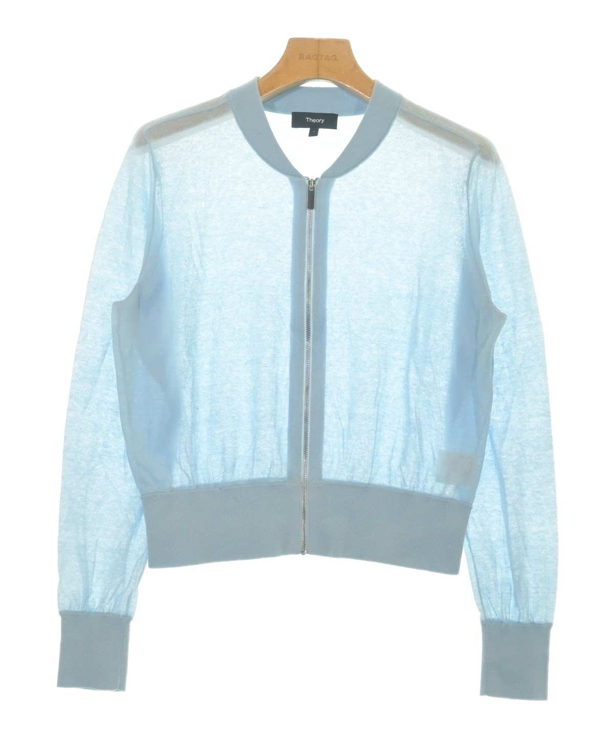 theory セオリー フルジップニットカーディガン S Theory（セオリー）カーディガン 青 サイズ:S レディース