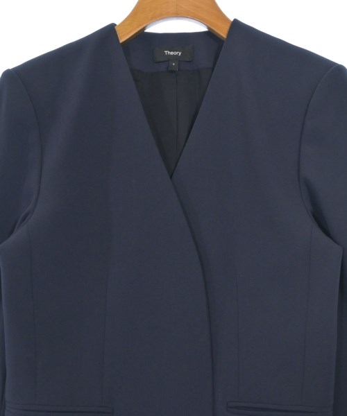 Theory（セオリー）ノーカラージャケット 紺 サイズ:2(M位) レディース/2200633515027