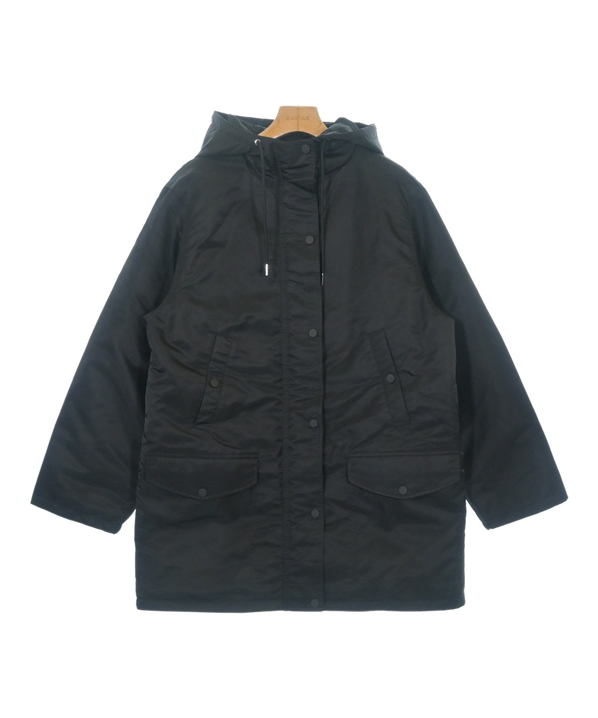 美品✨セオリー リブニットダウンコート 黒 サイズ2 比翼 ドローコード M Theory（セオリー）ダウンコート 黒 サイズ:S レディース