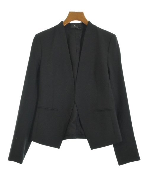 Theory(セオリー)ノーカラージャケット 紺 サイズ:0(S位)/2200670084081