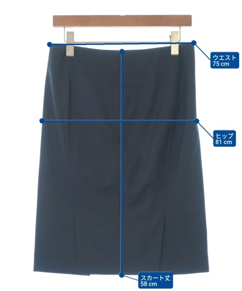 Theory（セオリー）ひざ丈スカート 紺 サイズ:4(L位) レディース/2200674534124