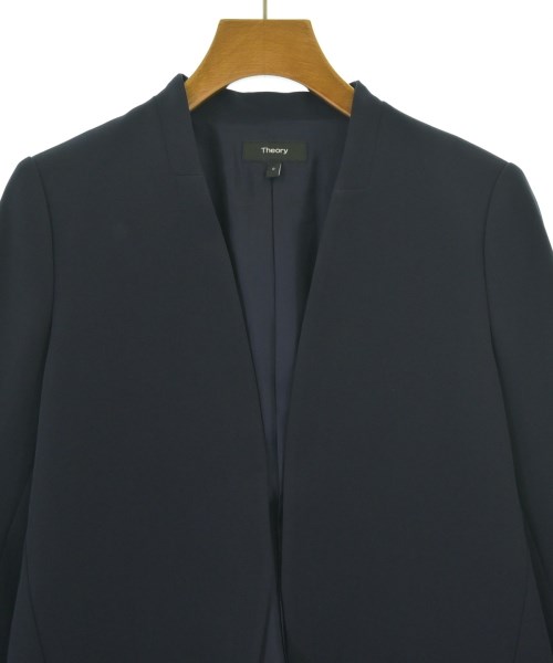 Theory（セオリー）ノーカラージャケット 紺 サイズ:0(S位) レディース/2200675428033