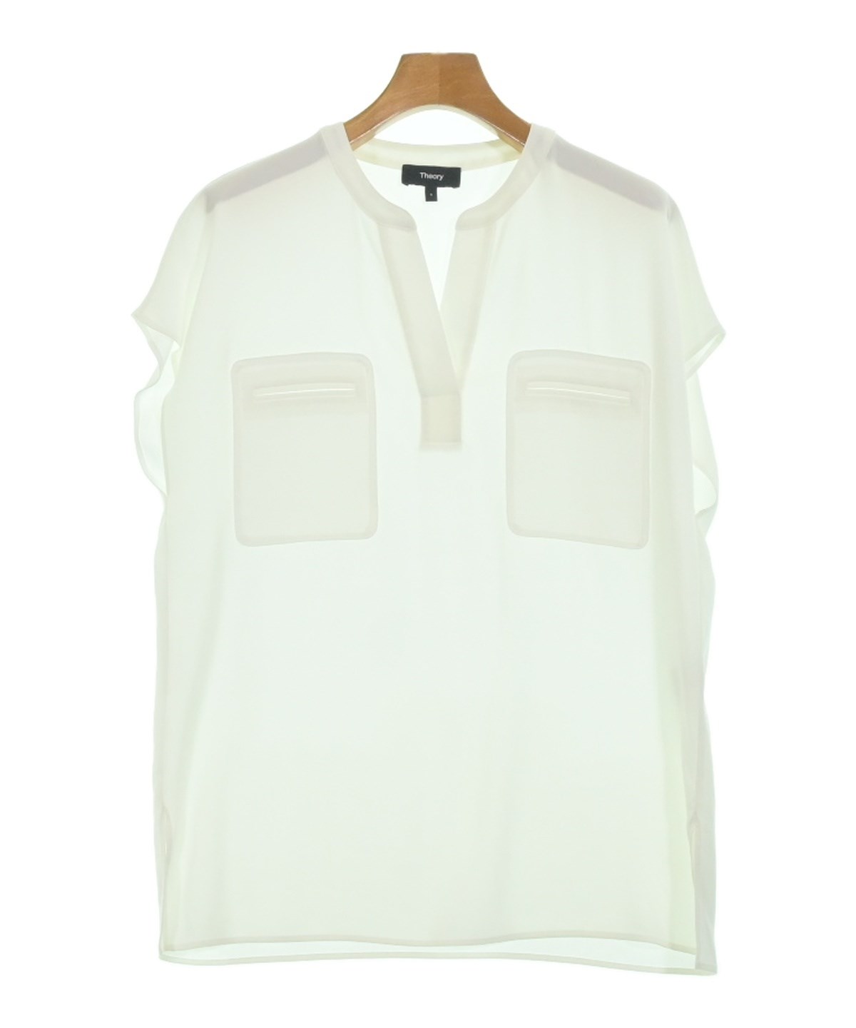 良品 24AW Theory セオリー Silk Combo SL Roll Neck Top ブラウス サイズS ベージュ レディース 古着 中古 USED Theory - 良品 24AW Theory セオリー Silk Combo SL Roll Neck Top