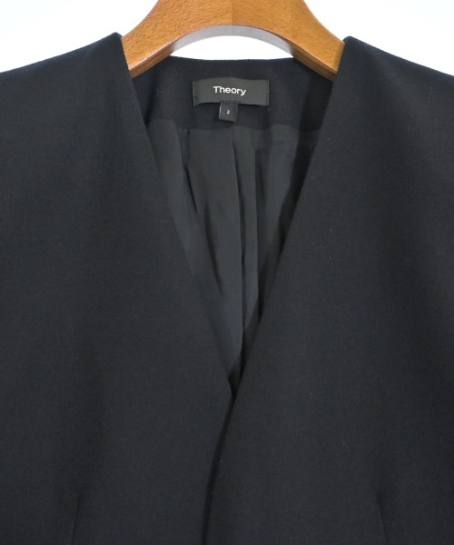 Theory（セオリー）ノーカラージャケット 紺 サイズ:2(M位) レディース/2200651810012