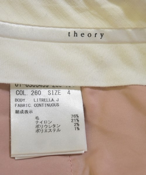 Theory（セオリー）スラックス ピンク サイズ:4(L位) レディース/2200710196071