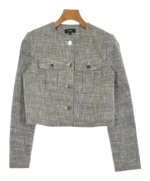Theory(セオリー)ノーカラージャケット グレー サイズ:00(XS位)/2200649439041