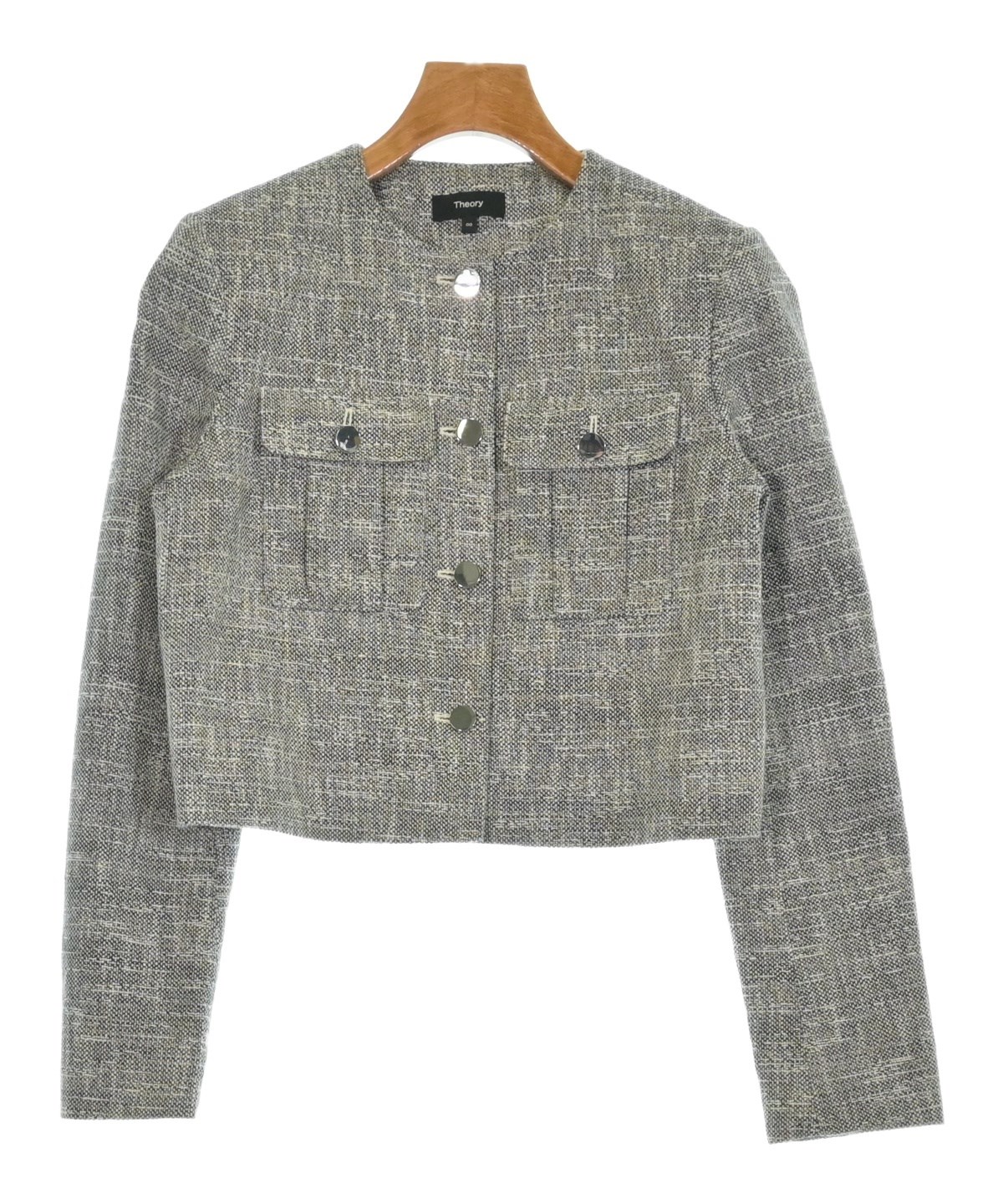 Theory（セオリー）ノーカラージャケット グレー サイズ:00(XS位