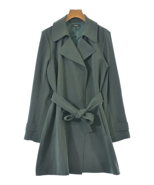Theory(セオリー)ステンカラーコート 緑 サイズ:S/2200626692018