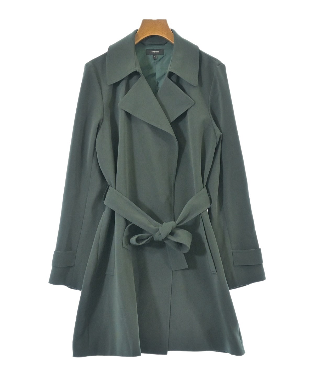 Theory（セオリー）ステンカラーコート 緑 サイズ:S レディース