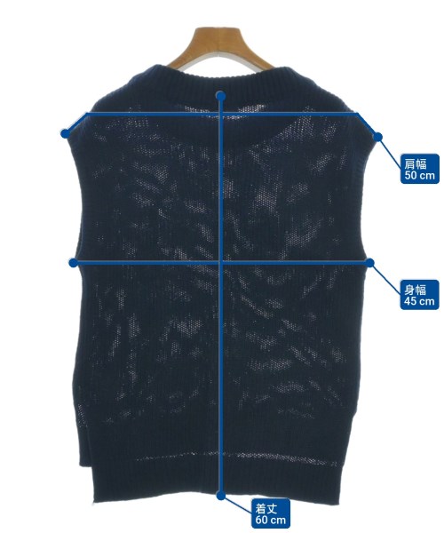 EARTH MUSIC&ECOLOGY（アースミュージックアンドエコロジー）ベスト 紺 サイズ:F レディース/2200642001184