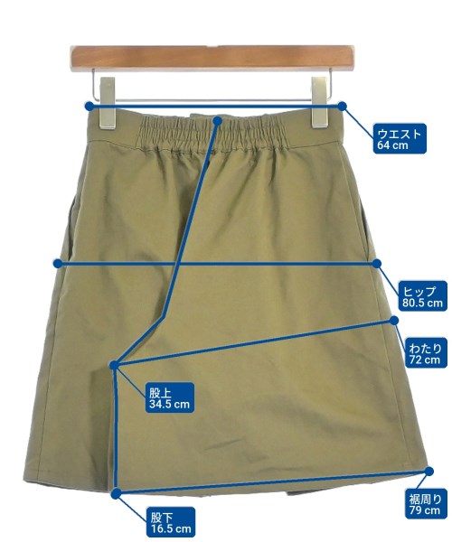 EARTH MUSIC&ECOLOGY（アースミュージックアンドエコロジー）ショートパンツ カーキ サイズ:F レディース/2200661251027