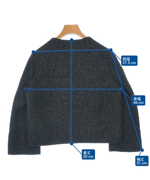 DESIGNWORKS（デザインワークス）ノーカラージャケット 黒 サイズ:38(M位) レディース/2200641082054