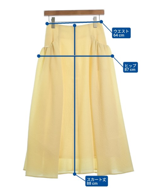 DESIGNWORKS（デザインワークス）ロング・マキシ丈スカート 黄 サイズ:36(S位) レディース/2200696181047