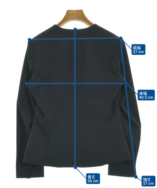 EPOCA（エポカ）ノーカラージャケット 紺 サイズ:38(M位) レディース/2200614055023