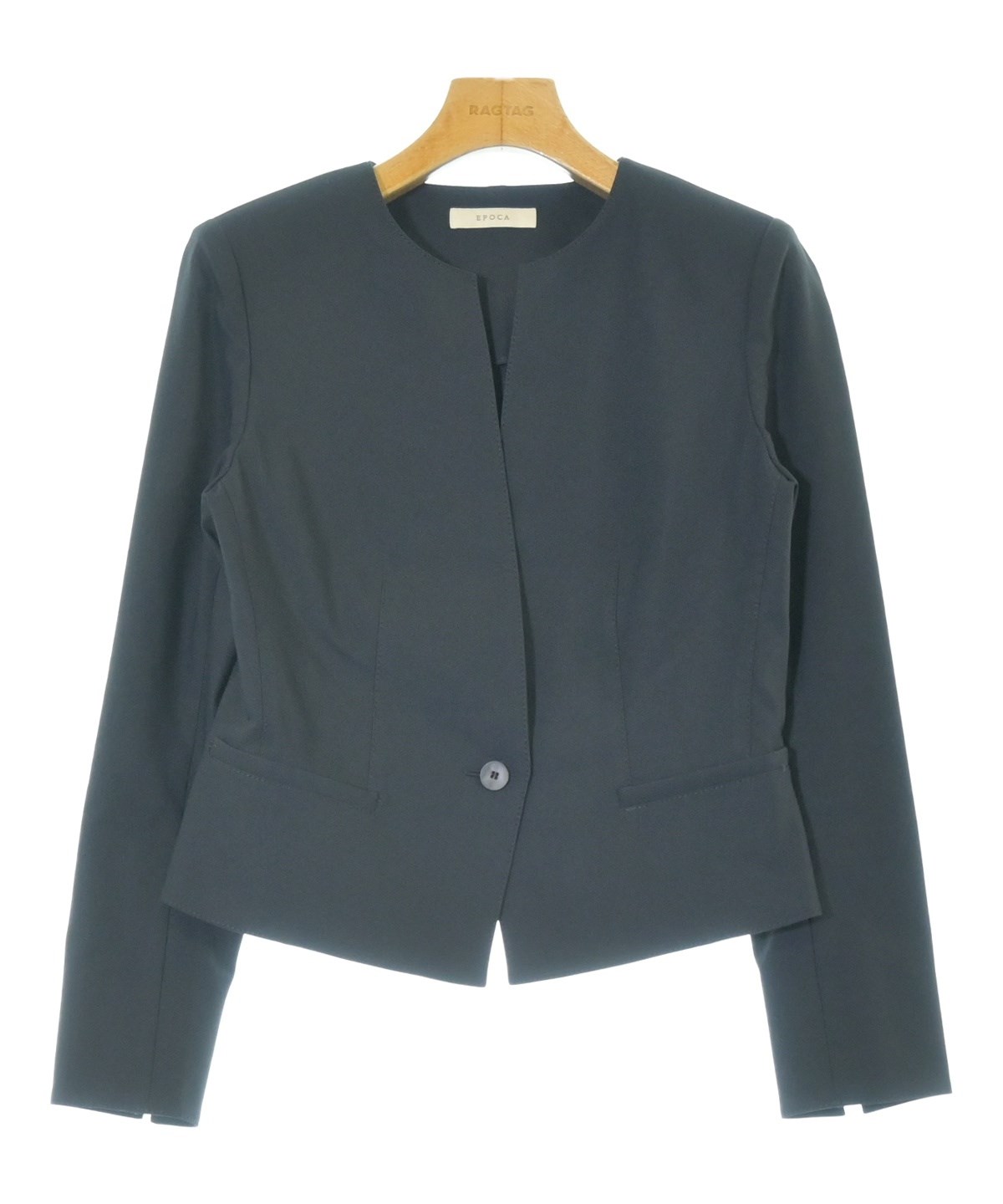 エポカ　新品未使用　タグ付き　ウール　ノーカラージャケット 38サイズ EPOCA（エポカ） ジャケット ノーカラージャケット ストレッチ