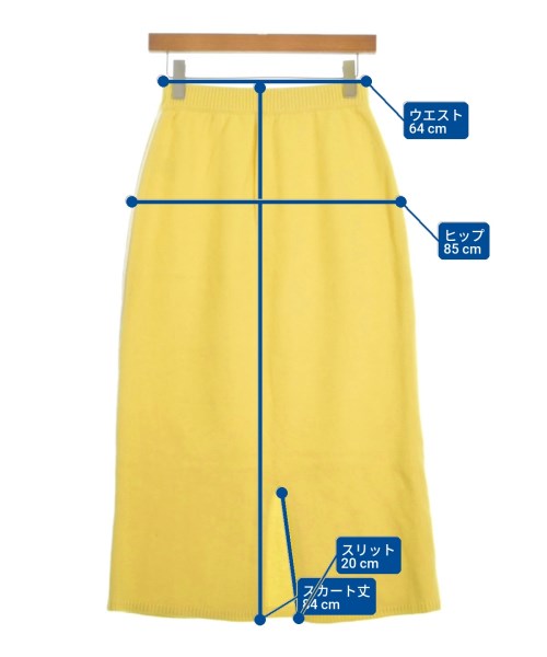 Jines（ジネス）ロング・マキシ丈スカート 黄 サイズ:38(M位) レディース/2200635941046
