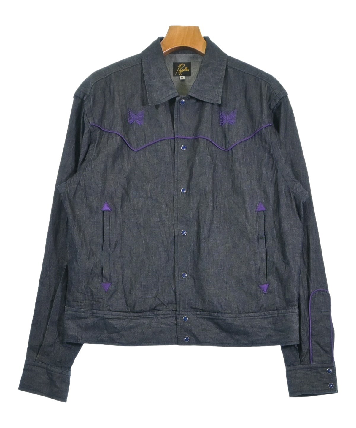 NEEDLES ニードルス ベロアスカジャン 刺繍 ネイビー メンズ サイズM NEEDLES ニードルス ベロアスカジャン 刺繍 ネイビー メンズ