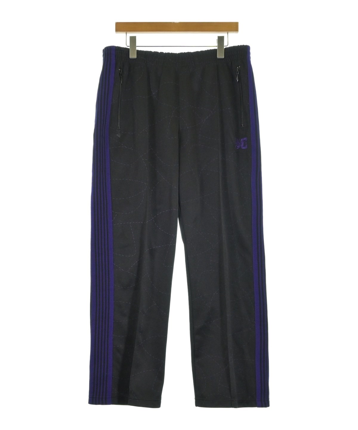 【中古王】needles 黒紫ストライプ Needles（ニードルス）その他 黒 サイズ:L メンズ/2200651404204