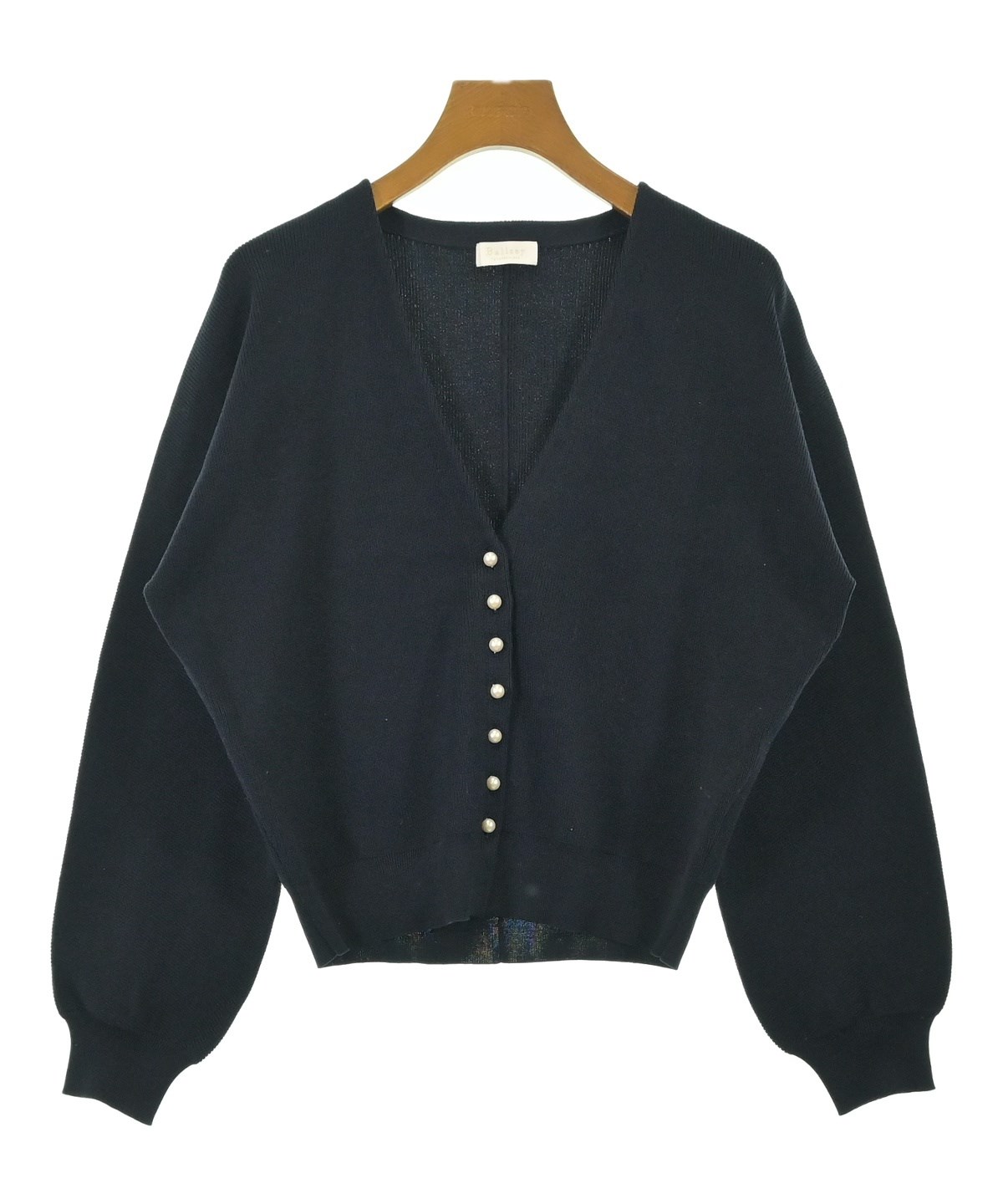 美品 Ballsey ボールジー ニット カーディガン サイズ:S(9号) ミドル クルーネック 長袖 ボタン 起毛 ウール ポリエステル 23秋冬 ブルー トップス セーター 羽織り【レディース】【中古】 Ballsey（ボールジー）カーディガン 紺 サイズ:S レディース